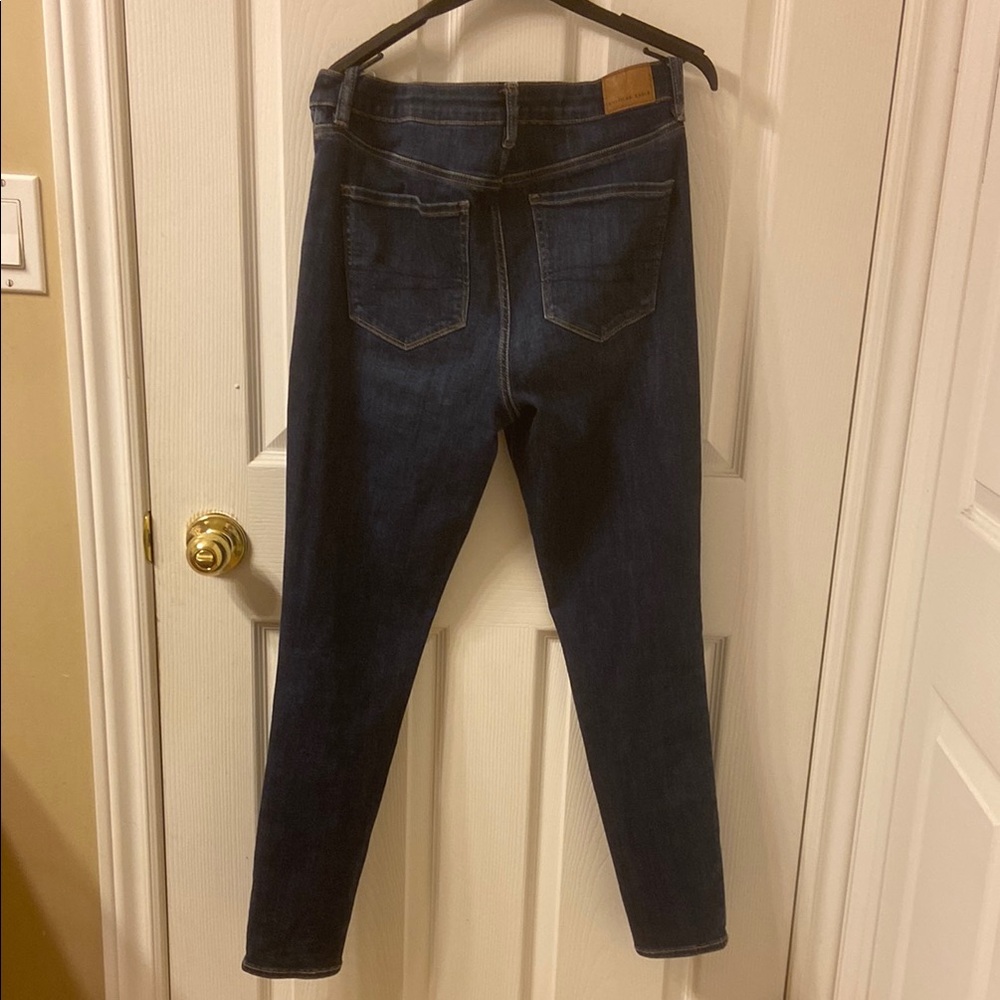 American Eagle Outfitters Blue Skinny Jeans High-Rise Stretch - Picture 3 of 5
